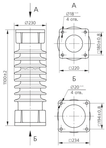 Изолятор ИОС-110-2000 М УХЛ1 фото 2